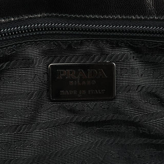 Black Vitello Leather Top Handle Bag