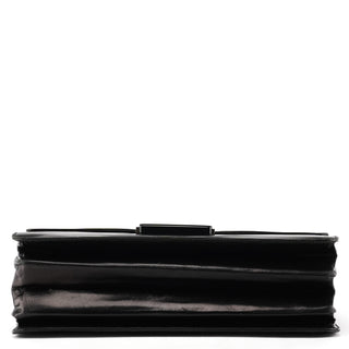 Black Vitello Leather Top Handle Bag