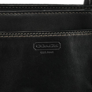 11653 Black Leather Turnlock Tote Bag