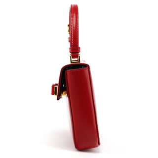 BN1670 Red Spazzolato Leather Bow Mini Bag