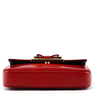 BN1670 Red Spazzolato Leather Bow Mini Bag