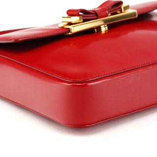 BN1670 Red Spazzolato Leather Bow Mini Bag