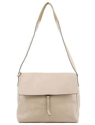 1999 Beige Vitello Leather Flap Crossbody Bag