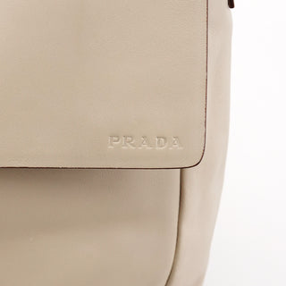 1999 Beige Vitello Leather Flap Crossbody Bag