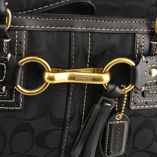 F10507 Black Signature Hamptons Tote Bag
