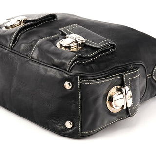 Black Leather Blake Shoulder Bag