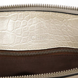 Ivory Croc Embossed Leather Edith Bag