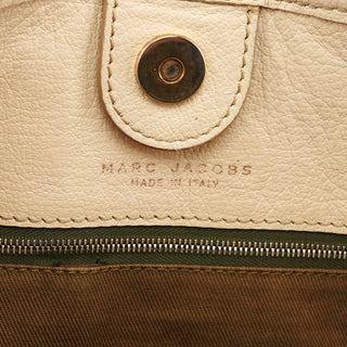 Ivory Quilted Leather Tote Bag