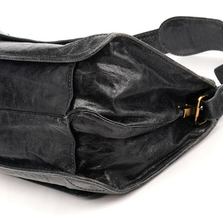 Anthracite Leather Bay Shoulder Bag