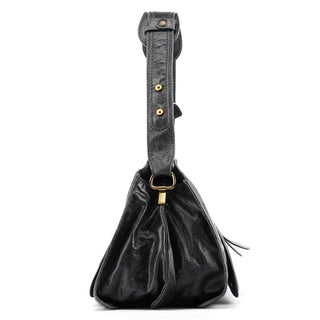 Anthracite Leather Bay Shoulder Bag