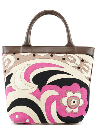 Pink Multicolour Canvas Floral Print Tote Bag