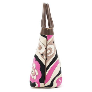 Pink Multicolour Canvas Floral Print Tote Bag