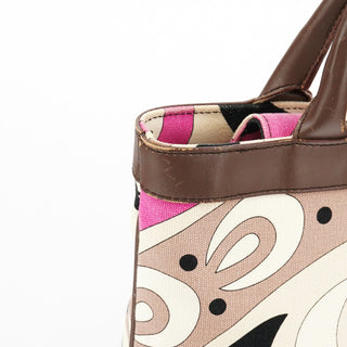 Pink Multicolour Canvas Floral Print Tote Bag