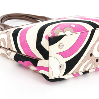 Pink Multicolour Canvas Floral Print Tote Bag