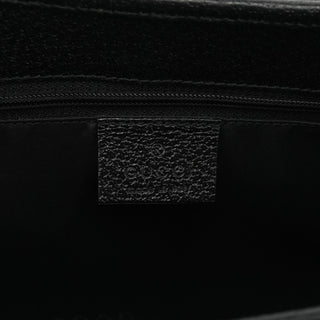 002 1068 Black Leather Jackie Shoulder Bag