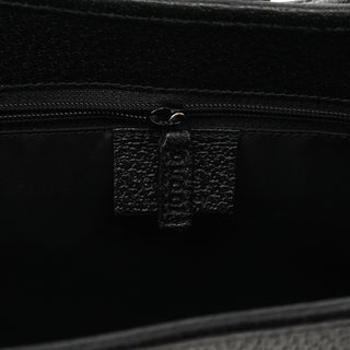 002 1068 Black Leather Jackie Shoulder Bag
