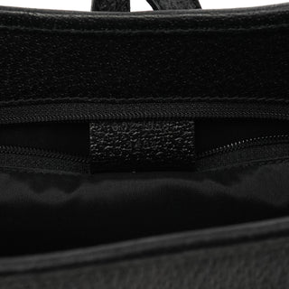 002 1068 Black Leather Jackie Shoulder Bag
