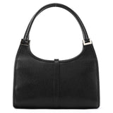 002 1068 Black Leather Jackie Shoulder Bag