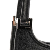002 1068 Black Leather Jackie Shoulder Bag