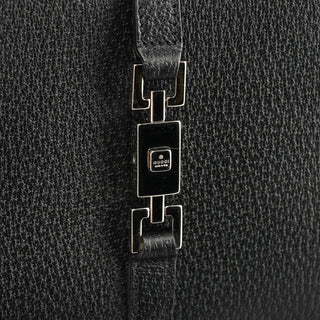 002 1068 Black Leather Jackie Shoulder Bag