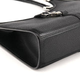 002 1068 Black Leather Jackie Shoulder Bag