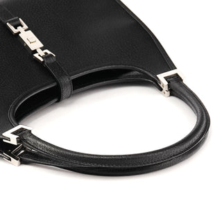 002 1068 Black Leather Jackie Shoulder Bag