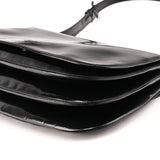 1995 Black Spazzolato Patent Leather Flap Shoulder Bag