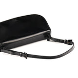 1995 Black Spazzolato Patent Leather Flap Shoulder Bag