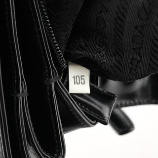 1995 Black Spazzolato Patent Leather Flap Shoulder Bag