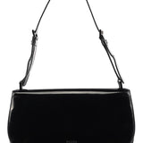 1995 Black Spazzolato Patent Leather Flap Shoulder Bag
