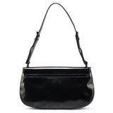 1995 Black Spazzolato Patent Leather Flap Shoulder Bag
