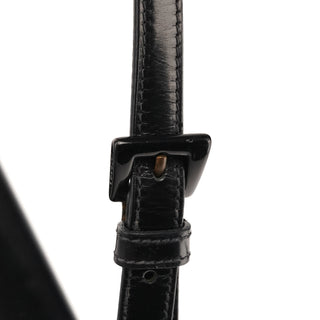 1995 Black Spazzolato Patent Leather Flap Shoulder Bag