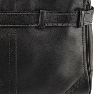 8A70 Black Leather Hamptons Tote Bag