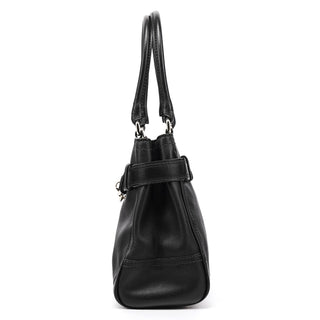 8A70 Black Leather Hamptons Tote Bag