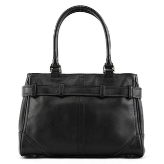 8A70 Black Leather Hamptons Tote Bag