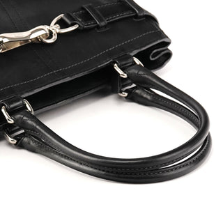 8A70 Black Leather Hamptons Tote Bag