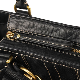 10212 Black Pebbled Leather Hamptons Tote Bag