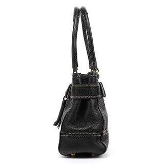 10212 Black Pebbled Leather Hamptons Tote Bag