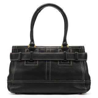 10212 Black Pebbled Leather Hamptons Tote Bag