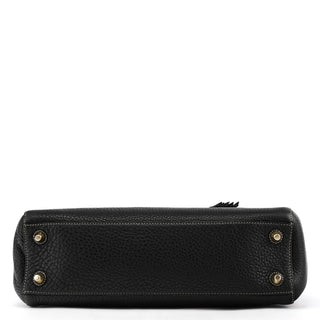 10212 Black Pebbled Leather Hamptons Tote Bag