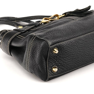 10212 Black Pebbled Leather Hamptons Tote Bag