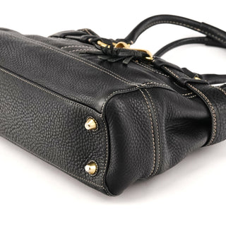 10212 Black Pebbled Leather Hamptons Tote Bag