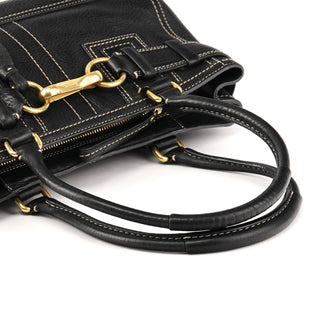 10212 Black Pebbled Leather Hamptons Tote Bag