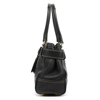 F10212 Black Pebbled Leather Hamptons Tote Bag