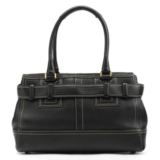 F10212 Black Pebbled Leather Hamptons Tote Bag