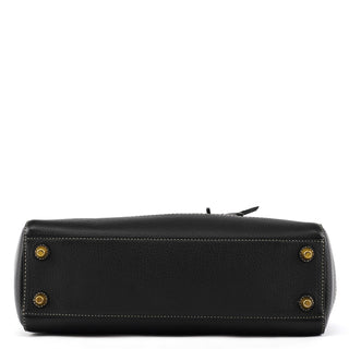 F10212 Black Pebbled Leather Hamptons Tote Bag