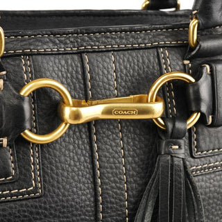 F10212 Black Pebbled Leather Hamptons Tote Bag