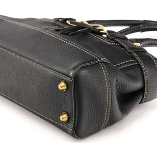 F10212 Black Pebbled Leather Hamptons Tote Bag