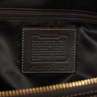 11071 Brown Signature Turnlock Tote Bag