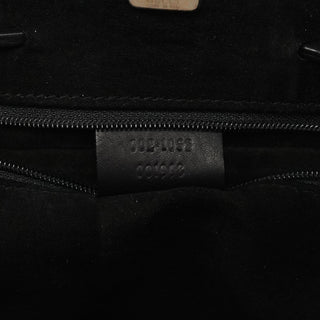 002 1053 Black Leather Drawstring Tote Bag